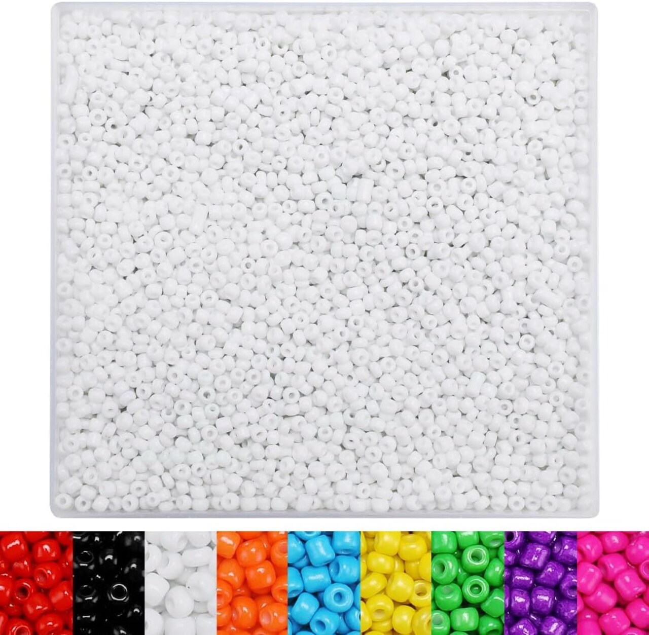 White Seed Beads, 4000+pcs 3mm for Jewelry & Bracelets